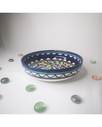 Plat coloré en céramique artisanale de Palestine - FIPsouk