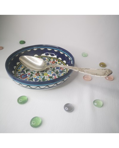 Plat coloré en céramique artisanale de Palestine - FIPsouk