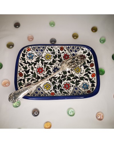 Plat rectangulaire en Céramique de Palestine - FIPSOUK