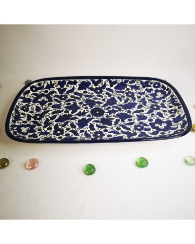 Plat rectangulaire - céramique artisanale de Palestine -Fipsouk - Philistin