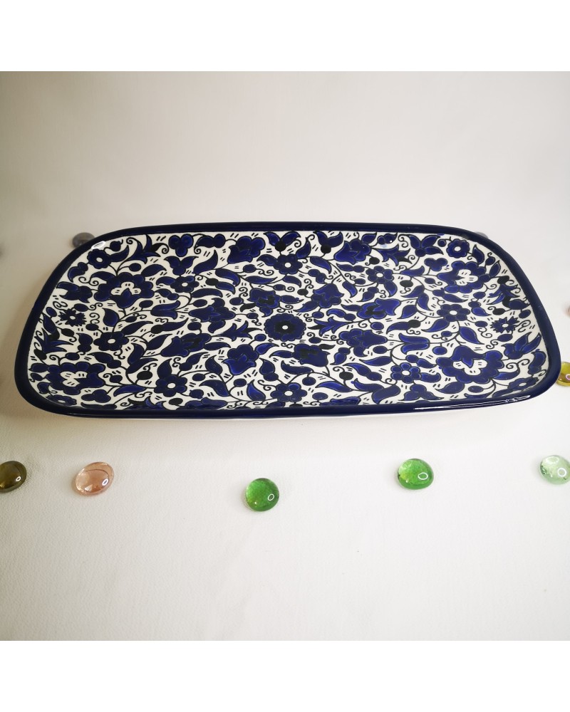 Plat rectangulaire - céramique artisanale de Palestine -Fipsouk - Philistin