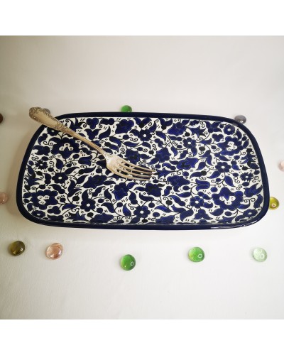 Plat rectangulaire - céramique artisanale de Palestine -Fipsouk - Philistin