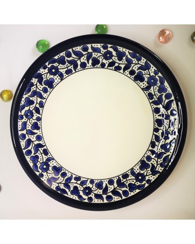 Assiette de service en céramique artisanale d'Hébron - Fipsouk