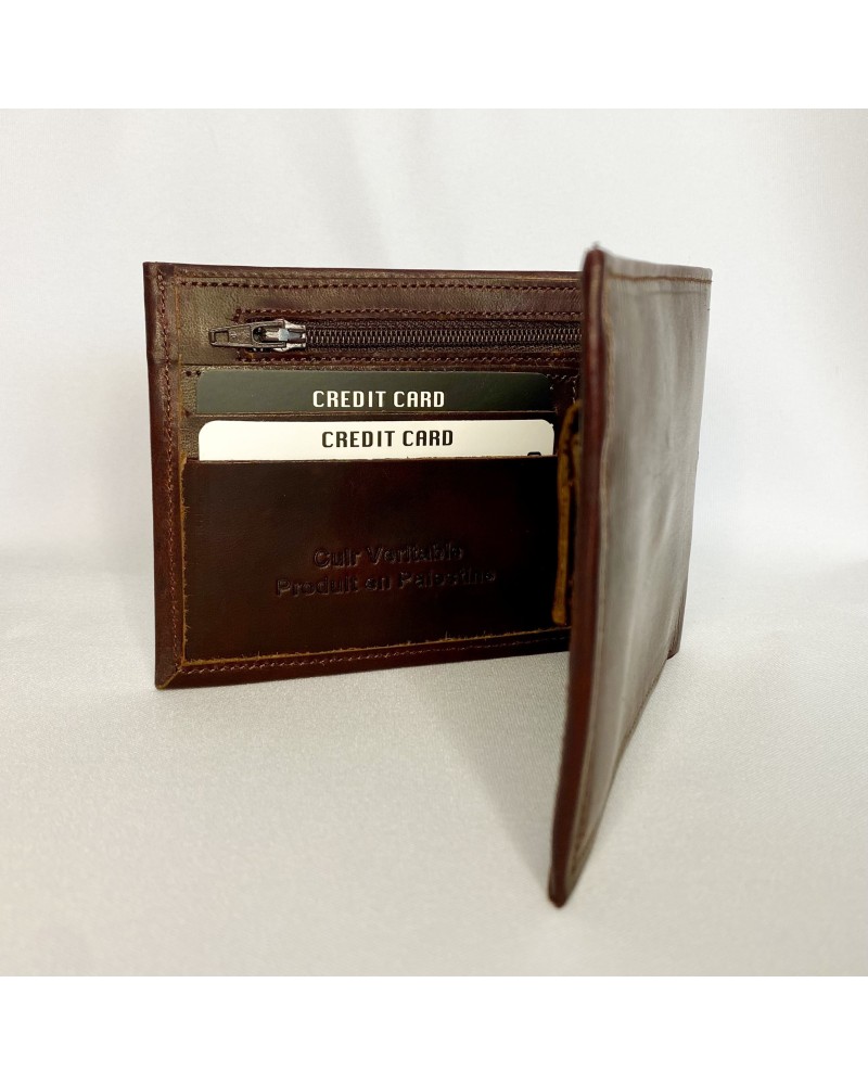 Porte feuille en cuir de Palestine, Hébron - Fipsouk - Le Philistin