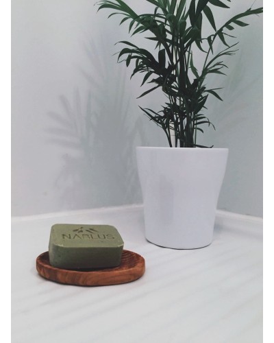 Porte savon en bois d'olivier - ovale