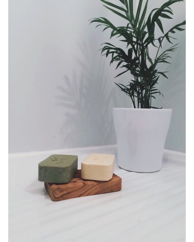 Porte savon en bois d'olivier - rectangulaire