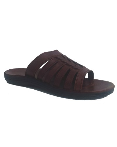Sandale en cuir marron