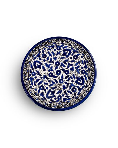 Assiette plate en céramique artisanale de Palestine (Hébron) – Ø27cm