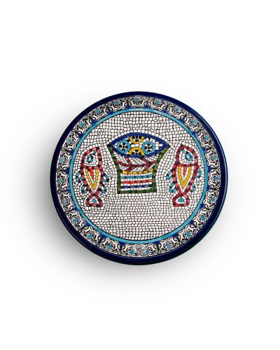 Assiette plate en céramique artisanale de Palestine (Hébron) – Ø27cm
