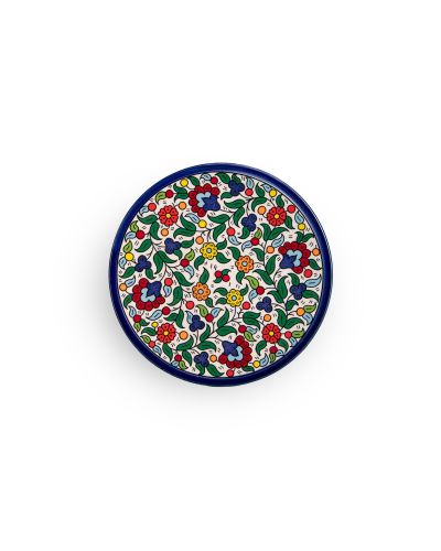Assiette plate en céramique artisanale de Palestine (Hébron) – Ø22cm