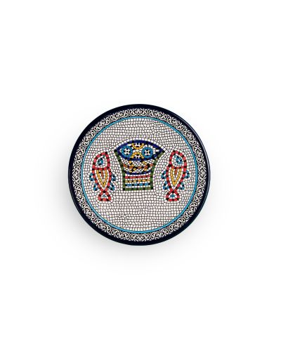 Assiette plate en céramique artisanale de Palestine (Hébron) – Ø22cm