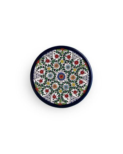 Assiette plate en céramique artisanale de Palestine (Hébron) – Ø22cm