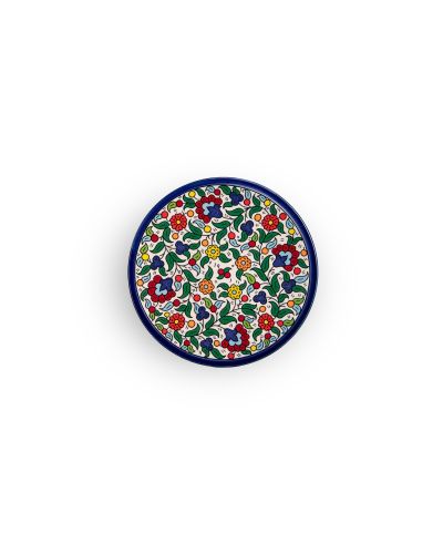 Assiette plate en céramique artisanale de Palestine (Hébron) – Ø17cm