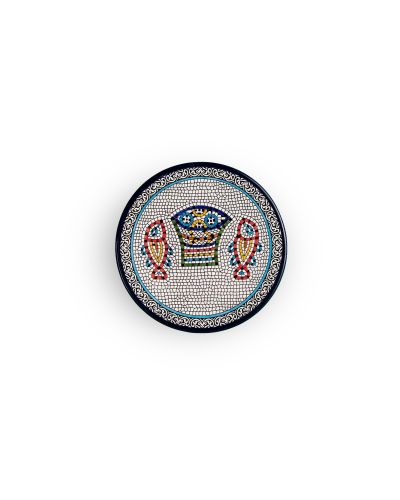 Assiette plate en céramique artisanale de Palestine (Hébron) – Ø17cm