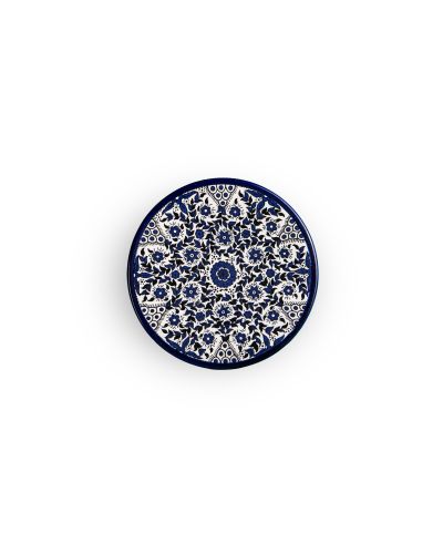 Assiette plate en céramique artisanale de Palestine (Hébron) – Ø17cm
