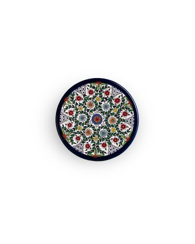 Assiette plate en céramique artisanale de Palestine (Hébron) – Ø17cm
