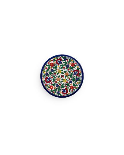 Assiette plate en céramique artisanale de Palestine (Hébron) – Ø13cm