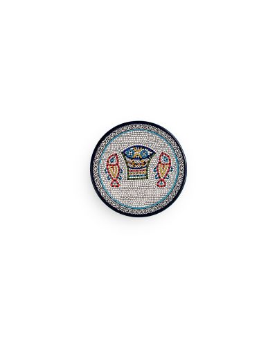 Assiette plate en céramique artisanale de Palestine (Hébron) – Ø13cm