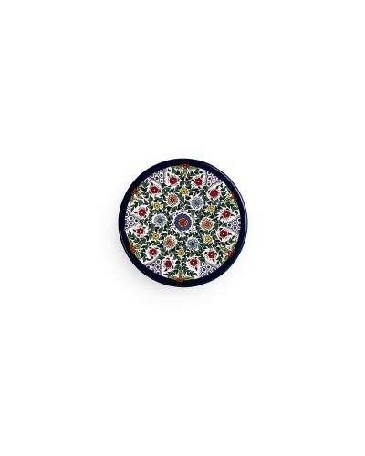 Assiette plate en céramique artisanale de Palestine (Hébron) – Ø13cm
