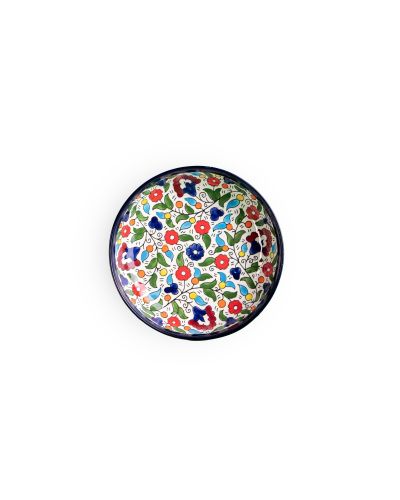 Plat rond creux en céramique artisanale de Palestine (Hébron) – Ø18cm