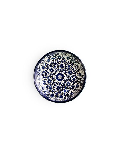 Plat rond creux en céramique artisanale de Palestine (Hébron) – Ø18cm