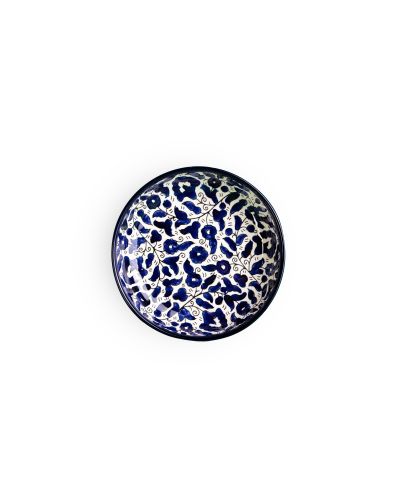 Plat rond creux en céramique artisanale de Palestine (Hébron) – Ø16cm