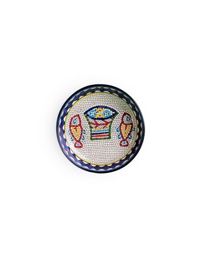 Plat rond creux en céramique artisanale de Palestine (Hébron) – Ø16cm