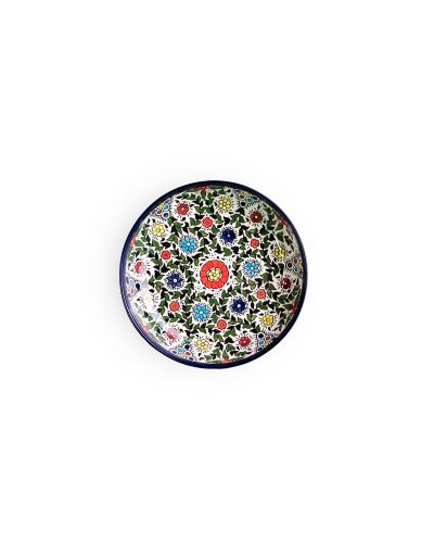 Plat rond creux en céramique artisanale de Palestine (Hébron) – Ø16cm