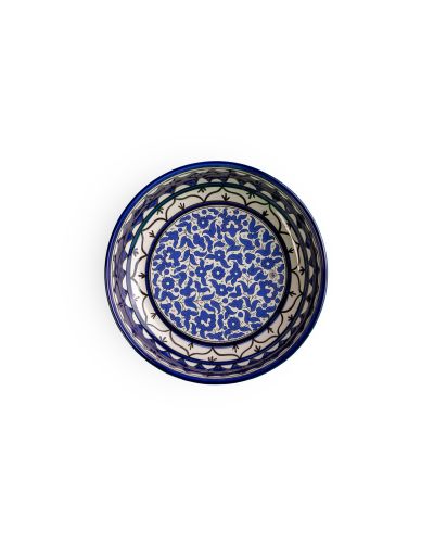 Plat rond creux en céramique artisanale de Palestine (Hébron) – Ø23cm