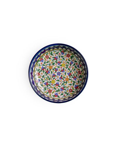 Plat rond creux en céramique artisanale de Palestine (Hébron) – Ø23cm