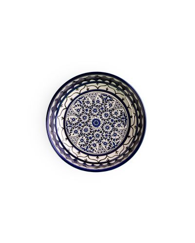 Plat rond creux en céramique artisanale de Palestine (Hébron) – Ø23cm