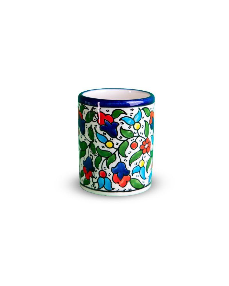 Mug sans anse en céramique artisanale de Palestine (Hébron) – Grand format
