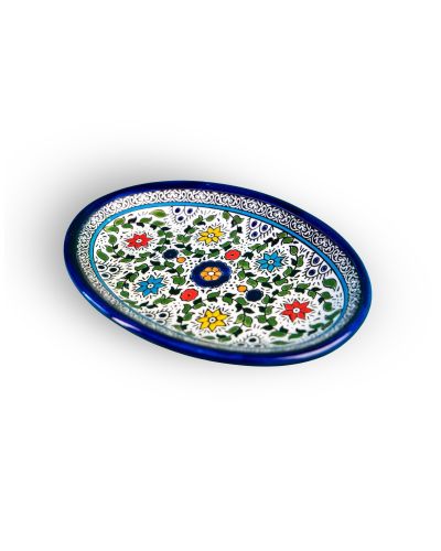 Plat ovale en céramique artisanale de Palestine (Hébron) – 26x18cm