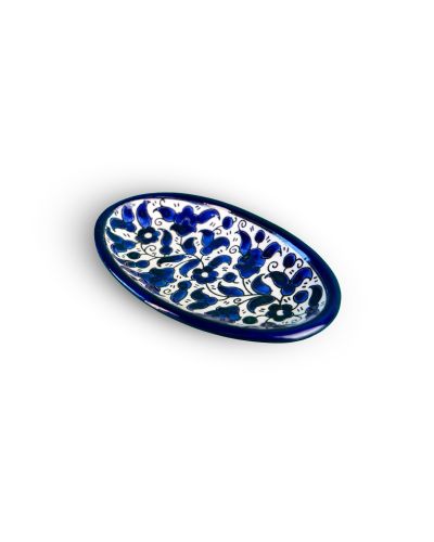 Plat ovale en céramique artisanale de Palestine (Hébron) – 21x15cm