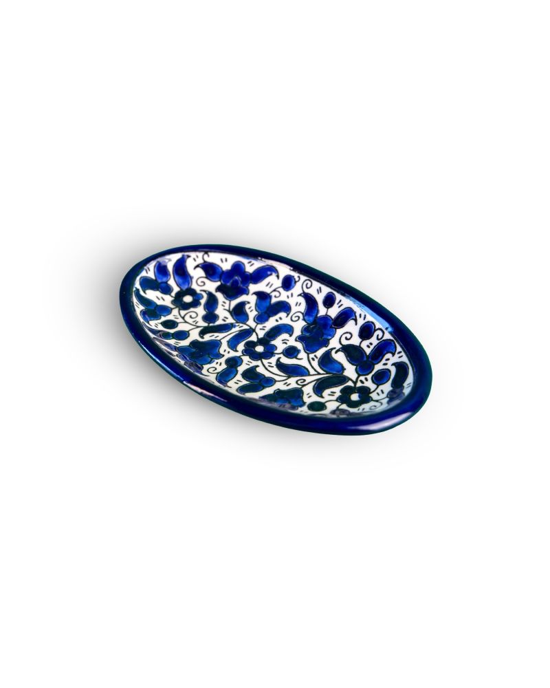 Plat ovale en céramique artisanale de Palestine (Hébron) – 21x15cm
