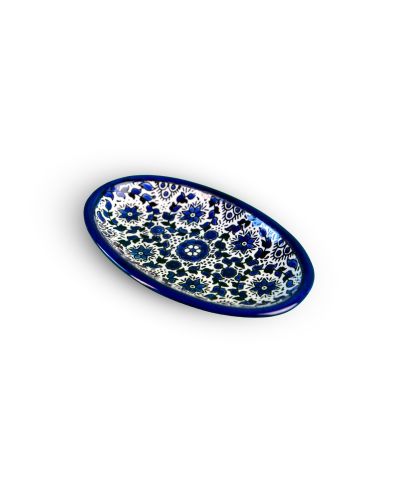 Plat ovale en céramique artisanale de Palestine (Hébron) – 21x15cm