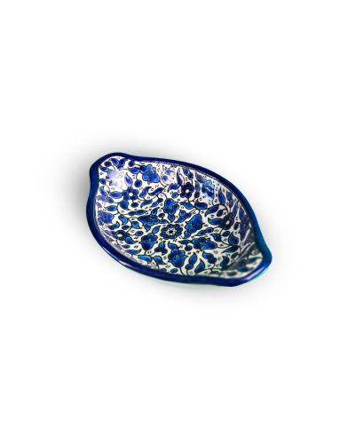 Plat ovale avec poignées en céramique artisanale de Palestine (Hébron) – 21x15cm