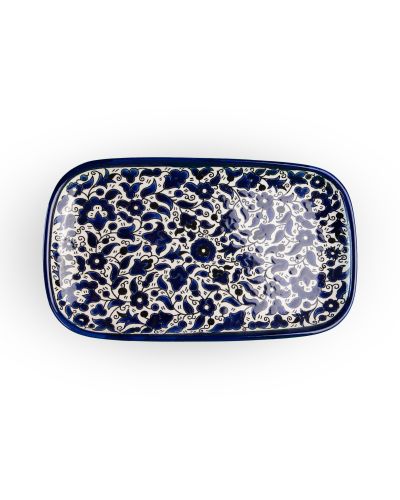 Plat rectangulaire en céramique artisanale de Palestine (Hébron) – 33x18cm