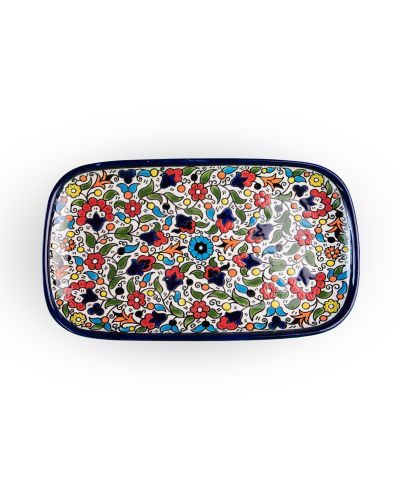 Plat rectangulaire en céramique artisanale de Palestine (Hébron) – 33x18cm