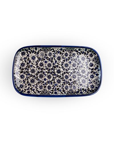 Plat rectangulaire en céramique artisanale de Palestine (Hébron) – 33x18cm