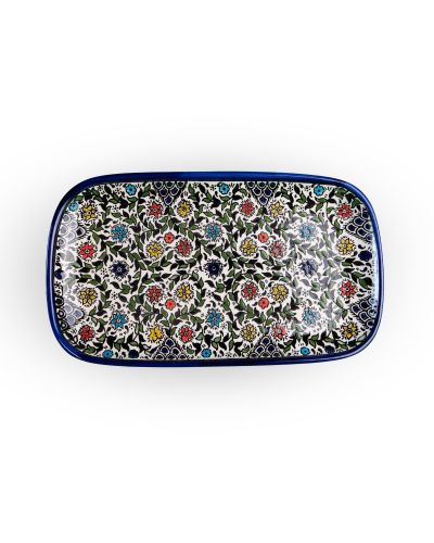Plat rectangulaire en céramique artisanale de Palestine (Hébron) – 33x18cm