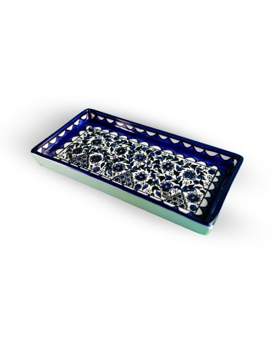 Plat rectangulaire en céramique artisanale de Palestine (Hébron) – 22x11cm