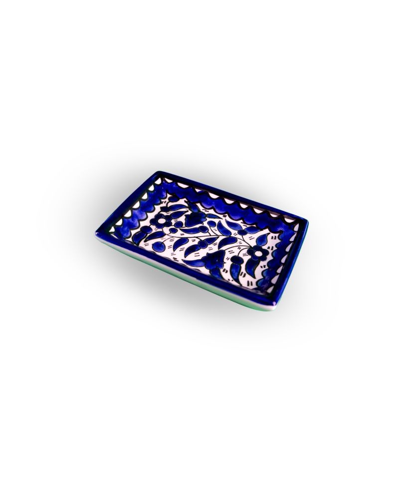 Plat rectangulaire en céramique artisanale de Palestine (Hébron) – 16x10cm
