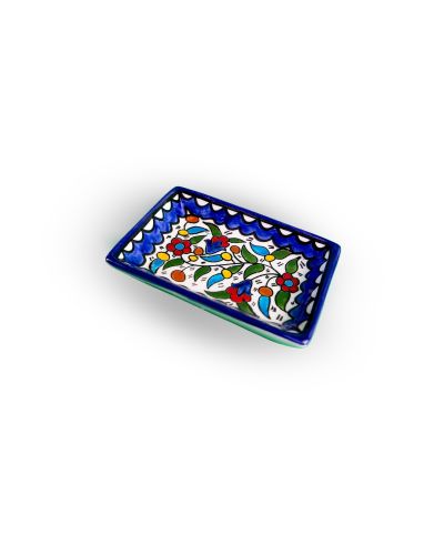 Plat rectangulaire en céramique artisanale de Palestine (Hébron) – 16x10cm