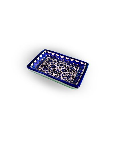 Plat rectangulaire en céramique artisanale de Palestine (Hébron) – 16x10cm