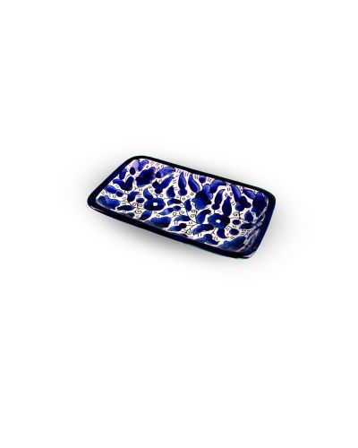 Plat rectangulaire en céramique artisanale de Palestine (Hébron) – 14x10cm