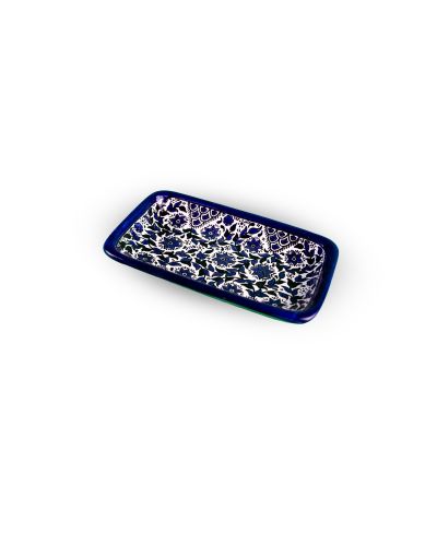 Plat rectangulaire en céramique artisanale de Palestine (Hébron) – 14x10cm