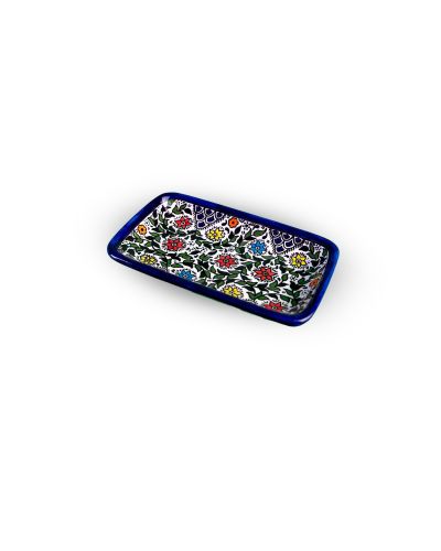 Plat rectangulaire en céramique artisanale de Palestine (Hébron) – 14x10cm