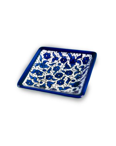 Coupelle carrée en céramique artisanale de Palestine (Hébron) – 10x10cm