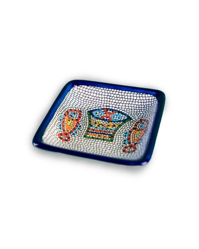 Coupelle carrée en céramique artisanale de Palestine (Hébron) – 10x10cm